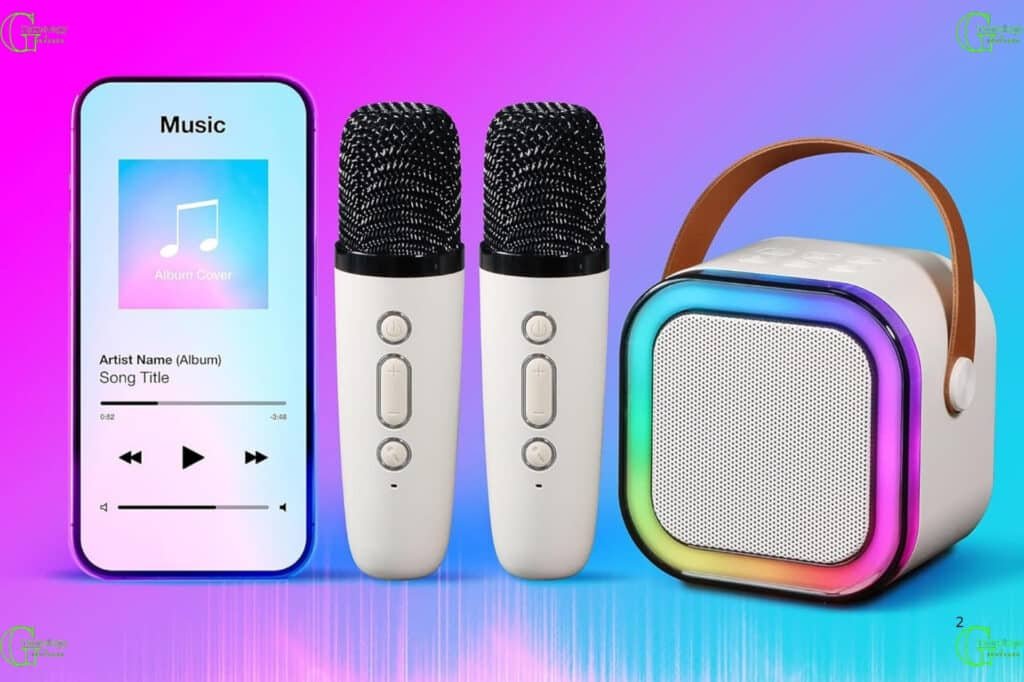 Pequeno portátil Bluetooth microfone karaoke