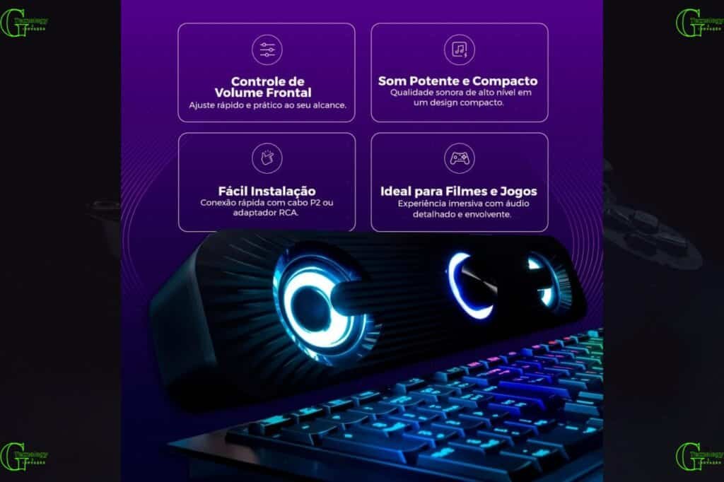 Caixa De Som Pc Computador Notebook Gamer