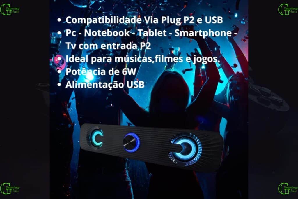 Caixa De Som Pc Computador Notebook Gamer
