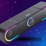 Caixa de Som Gamer Knup KP-RO803 com LED RGB – Potente, USB/P2, Preto, para PC, TV e Notebook